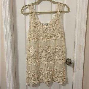 Crotchet Dress with Mesh Detail